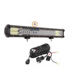 Set proiector auto led bar offroad tractor atv ,camion 324w 60 cm + kit releu foto