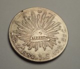 Mexic 8 Reali Reales 1884 Zacatecas Piesa de Colectie