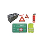 Kit siguranta auto complet Trusa cutie Verde, 2x Triunghiuri, Stingator, Vesta, Geanta Automotive TrustedCars
