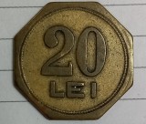 (MR40) JETON ROMANIA - 20 LEI - MONOGRAMA PS / SP - MAI RAR