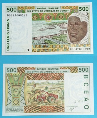 Togo 500 Francs 2000 &amp;#039;Africa de Vest&amp;#039; UNC serie: T00047008292 p#810T foto