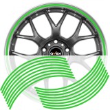 Set 16 inele din autocolant pentru jante culoare Verde Lucios AVX-DJNT-05, AVEX