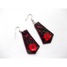 cercei fimo cu maci 40711