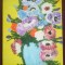 TABLOU PE PANZA CU SASIU NOU 30X40 CM VAS CU FLORI PRET DOAR 20 LEI