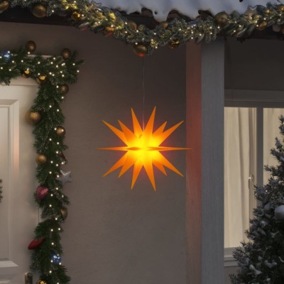 vidaXL Lumini de Crăciun cu LED-uri, 3 buc., galben, 43 cm, pliabil foto