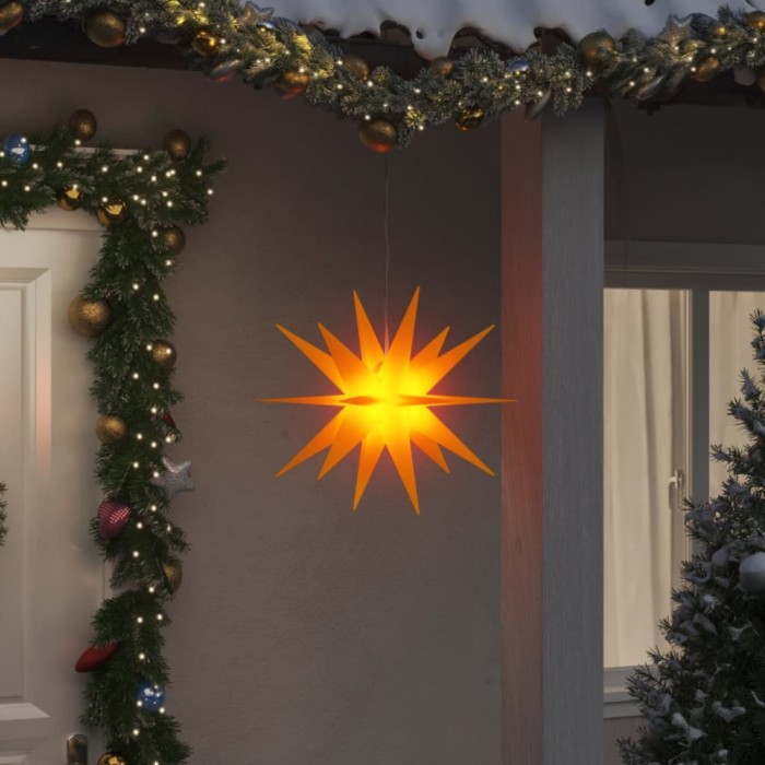 vidaXL Lumini de Crăciun cu LED-uri, 3 buc., galben, 43 cm, pliabil