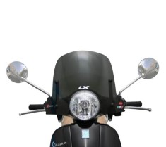 Parbriz mediu fumuriu inchis &quot;New Design&quot; Vespa LX 50-125-150cc - prinderi parbriz negre