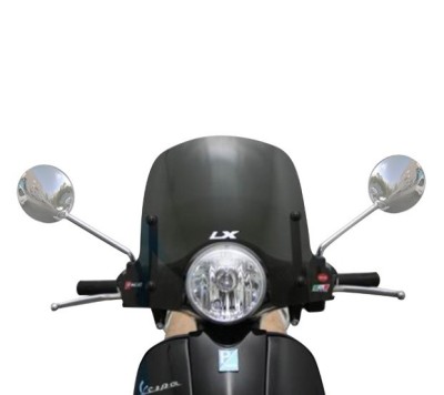 Parbriz mediu fumuriu inchis &amp;quot;New Design&amp;quot; Vespa LX 50-125-150cc - prinderi parbriz negre foto