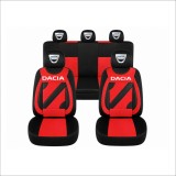 Set Huse Scaune Universale Nero Rosu Personalizate cu Dacia