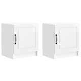 vidaXL Dulap de noapte 2 pcs Alb foarte lucios 43 x 34,5 x 47 cm 895724