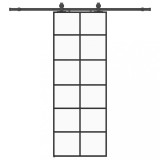 Cumpara ieftin Usa glisanta cu set de feronerie neagra 76x205 cm Sticla ESG