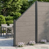 Cumpara ieftin Set de Gard 6 buc. 965 x 186 cm WPC si Aluminiu Gri