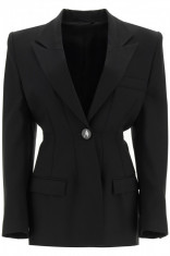 Sacou dama The attico stretch wool blazer 211WCG07W009 100 Negru foto