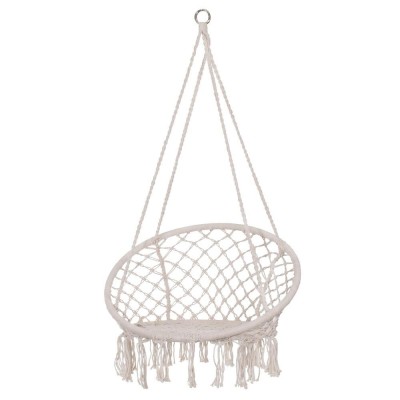 Hamac brazilian, tip scaun, Springos, crem, max 150kg, 79x80x120 cm foto