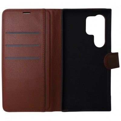 Husa tip carte cu stand Techsuit, aspect piele maro, pentru Samsung Galaxy S24 Ultra 5G foto