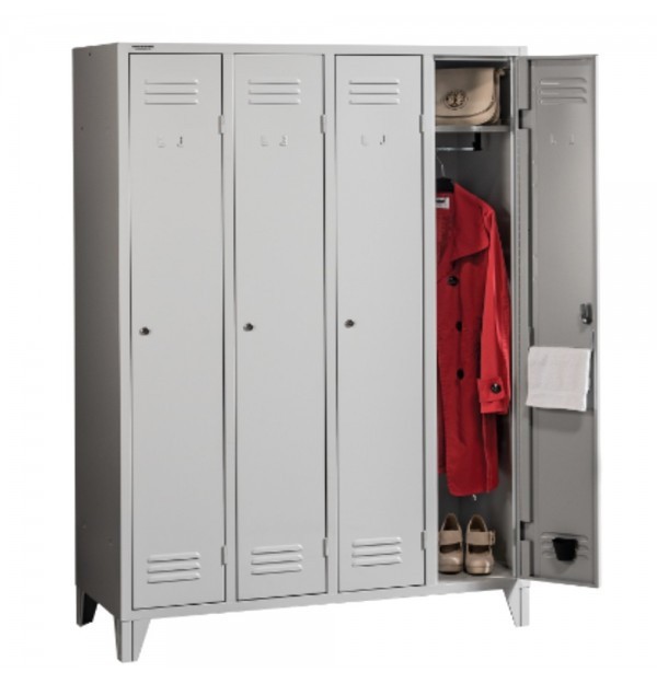 VESTIAR METALIC CU PICIOARE SI 4 USI P4, 1200x500x1800 mm (LxlxH), FIRST
