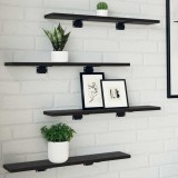 Cumpara ieftin Raft pentru cărți 4 pcs Negru 60 x 10 x 1.5 cm Lemn compozit