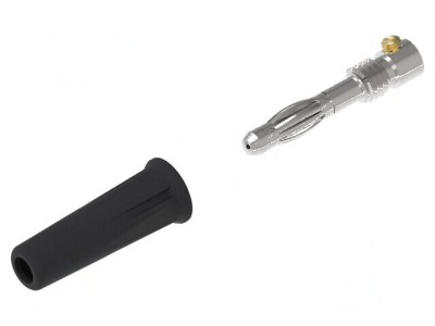 Conector banană 4mm negru 36A 30VAC 60VDC neizolat foto