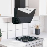 vidaXL Hotă de perete negru 60 cm oțel și sticlă securizată 51675