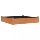 Cumpara ieftin Strat gradina inaltat captuseala, maro 120x120x25 cm lemn brad