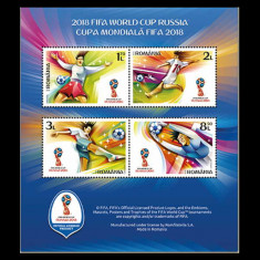 RO 2018 ,LP 2197a ,"Cupa Mondiala FIFA 2018 - Rusia",colita 734 ,MNH