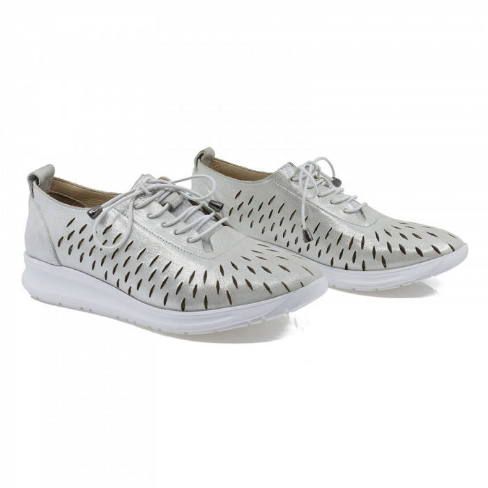 Pantofi dama, Garda, Gar-693-9912, casual, piele naturala, alb