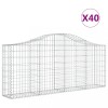 Cosuri gabion arcuite 40 buc, 200x30x80/100 cm, fier galvanizat