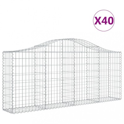 Cosuri gabion arcuite 40 buc, 200x30x80/100 cm, fier galvanizat foto