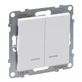 Intrerupator dublu cu led Legrand Suno alb 721115