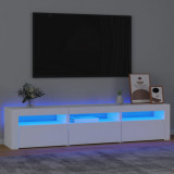 vidaXL Comodă TV cu lumini LED, alb, 180x35x40 cm