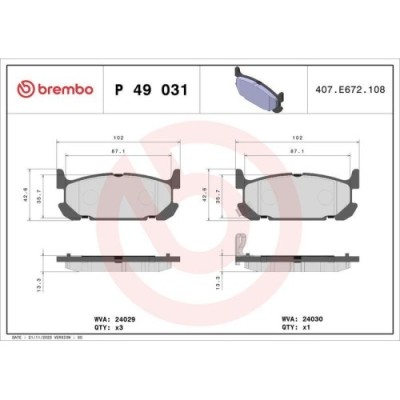 Placute frana Mazda Mx-5 2 (Nb) 01.98-10.05, Spate, BREMBO foto