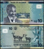 NAMIBIA █ bancnota █ 10 Dollars █ 2021 █ P-16 █ UNC █ necirculata