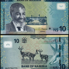 NAMIBIA █ bancnota █ 10 Dollars █ 2021 █ P-16 █ UNC █ necirculata