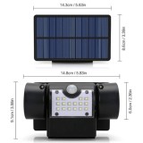 Lampă Solară Perete cu Senzor Mișcare, Impermeabilă IP65, Nu Necesită Baterie