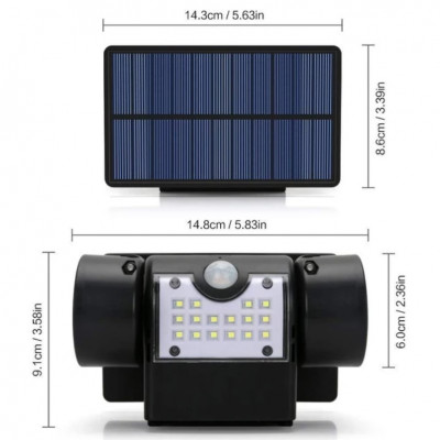 Lampi de perete, solare, detector senzor de miscare, nu necesita baterie foto