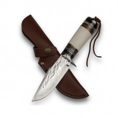 Cutit de vanatoare, IdeallStore&reg;, Boone Hunting, 22.5 cm, Otel Damasc