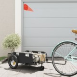 VidaXL Remorcă de bicicletă, negru, textil oxford și fier