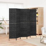 Paravan de cameră cu 5 panouri negru 205x180 cm zambilă de apă