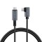 CABLU alimentare si date LOGILINK, pt. smartphone, USB 2.0, USB Type-C (T) la USB Type-C (T) la 90 grade, 1m, PD 100W, 2 x ecranat, plastic, negru, &quot;C