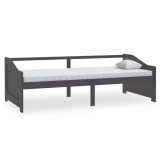 Pat de zi cu 3 locuri, gri inchis, 90x200 cm, lemn masiv pin