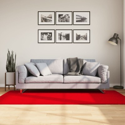 Covor HUARTE, fir scurt, moale și lavabil, roșu, 100x200 cm foto
