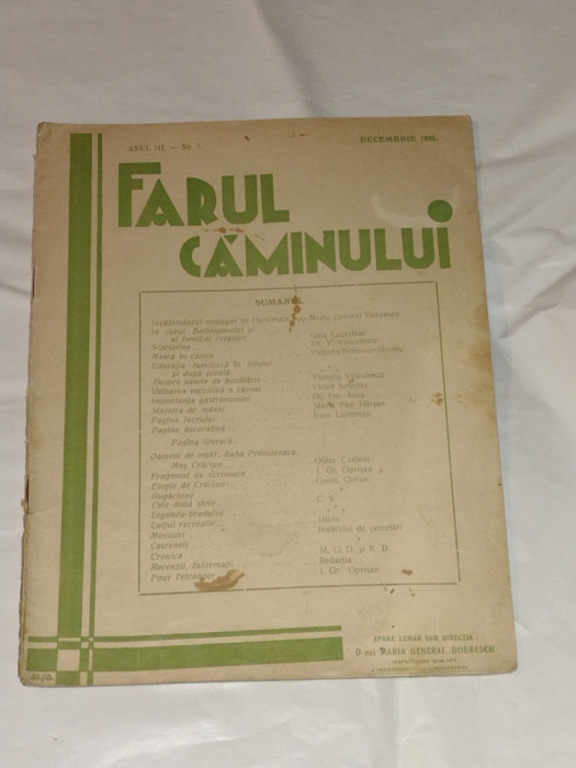 REVISTA FARUL CAMINULUI Anul III - Nr.5, DECEMBRIE 1935