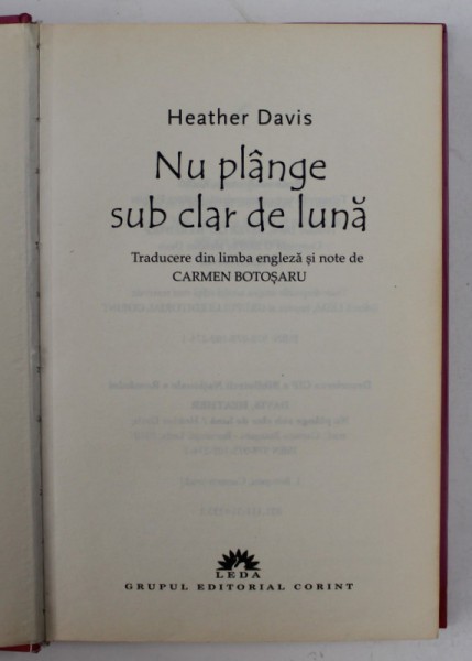 NU PLANGE SUB CLAR DE LUNA de HEATHER DAVIS, 2010