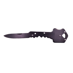 Briceag de buzunar tip cheie IdeallStore&reg;, Key Blade, otel inoxidabil, 10 cm, negru