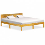 Cadru de pat, 180 cm, lemn masiv de mango, Cires, Dublu, Cu polite semirotunde, vidaXL