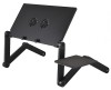 Suport laptop metalic EVONYX&reg; cu 3 picioare pliabile, Stand multifunctional, Dubla racire, Mouse Pad, Dimensiune masuta 480x260mm, Negru