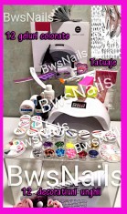 Kit DOMENICO2 unghii false-set manichiura gel uv, Lampa LED,GELURI COLORATE