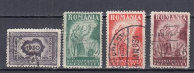 ROMANIA 1930 LP 85 RECENSAMANTUL POPULATIEI SERIE STAMPILATA foto