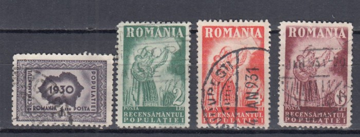 ROMANIA 1930 LP 85 RECENSAMANTUL POPULATIEI SERIE STAMPILATA