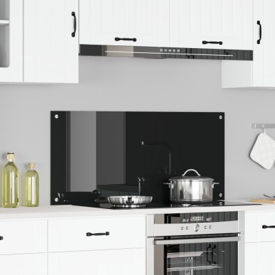 vidaXL Spate de bucătărie Negru 110 x 50 x 0.6 cm Sticlă &amp;icirc;ntărită 42001299 foto